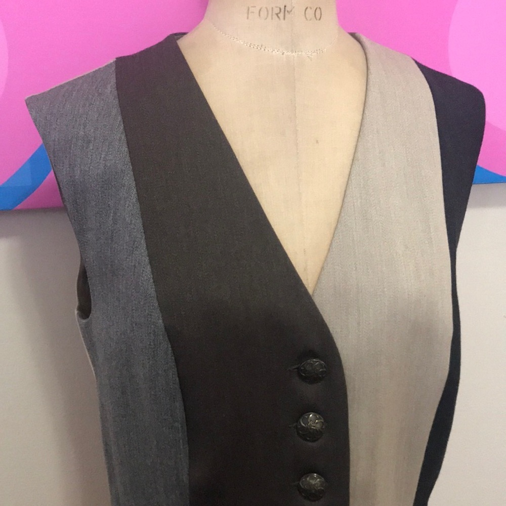 Moschino Cheap Chic Brown Striped Wool Vest View 2
